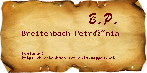 Breitenbach Petrónia névjegykártya